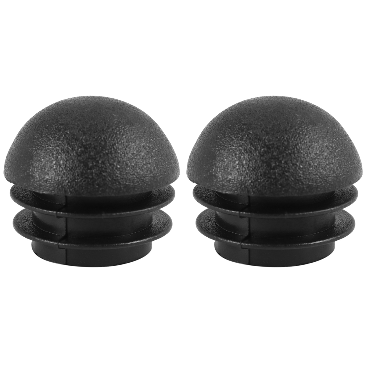 丸管インサート端、ブランクプラスチックキャップ、黒、25mm、2個