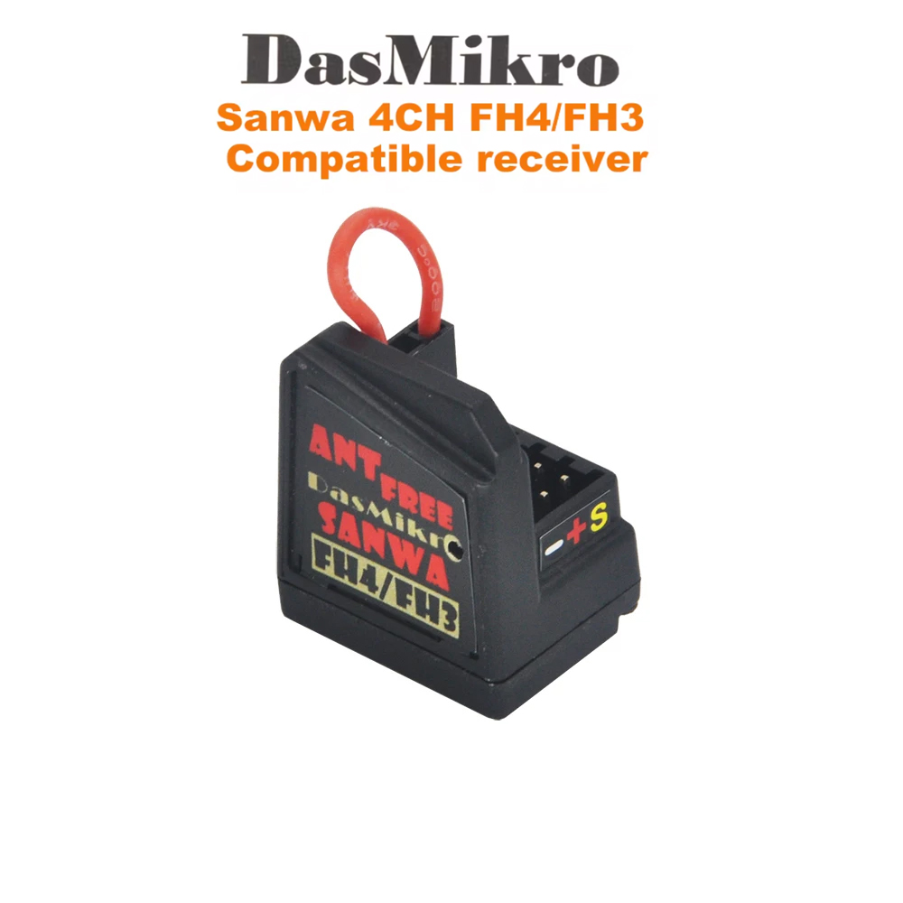 Receptor para Sanwa compatible Sanwa FH3 FH4 receptor de superficie sin antena de 4 canales RC modelo de coche receptor 2,4G