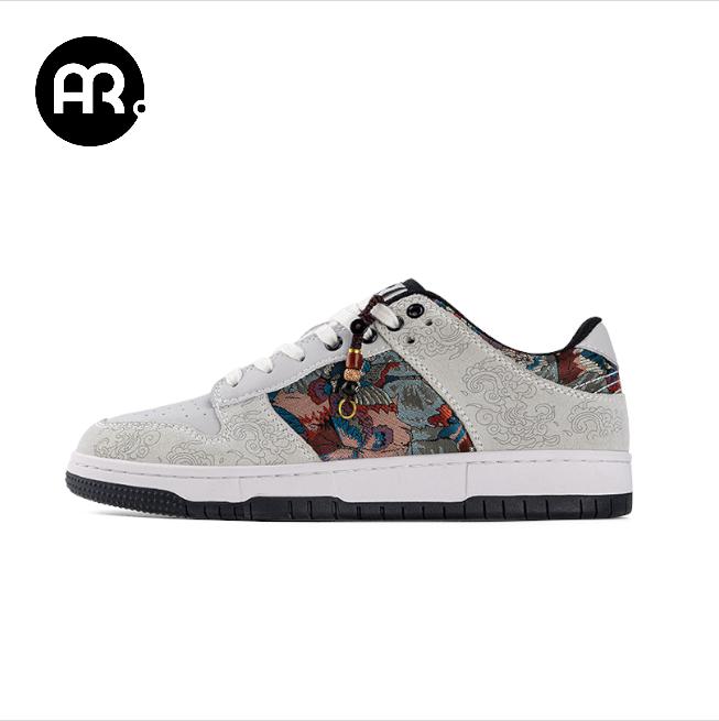 Mr.A Brand Personalized Embroidered Trendy Shoes Creative Casual Sports Men's Shoes Versatile Lace-Up High-Quality Men's Casual Shoes