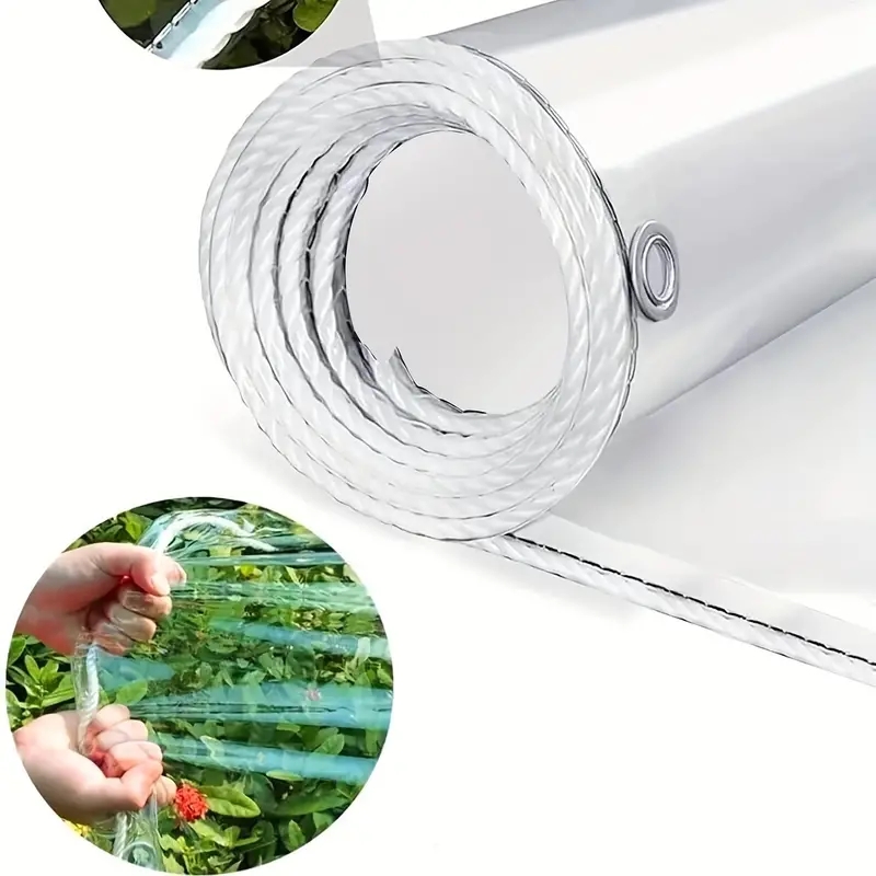 Telo in PVC trasparente impermeabile con occhielli Tende durevoli resistenti alle intemperie Copertura antipioggia pieghevole da 0,39 mm per mobili da giardino