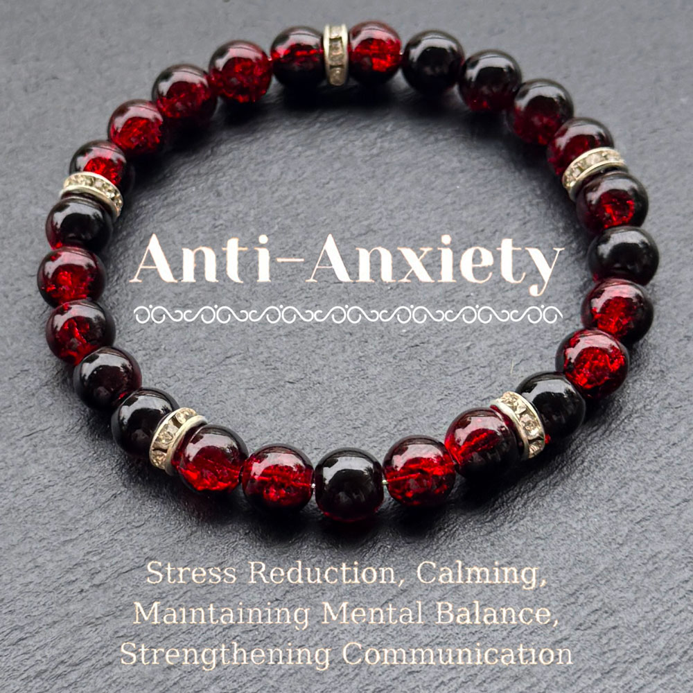 Pulsera de cuentas de estilo bohemio antiansiedad, reducción del estrés, calmante, mantenimiento del equilibrio mental, fortalecimiento de la comunicación