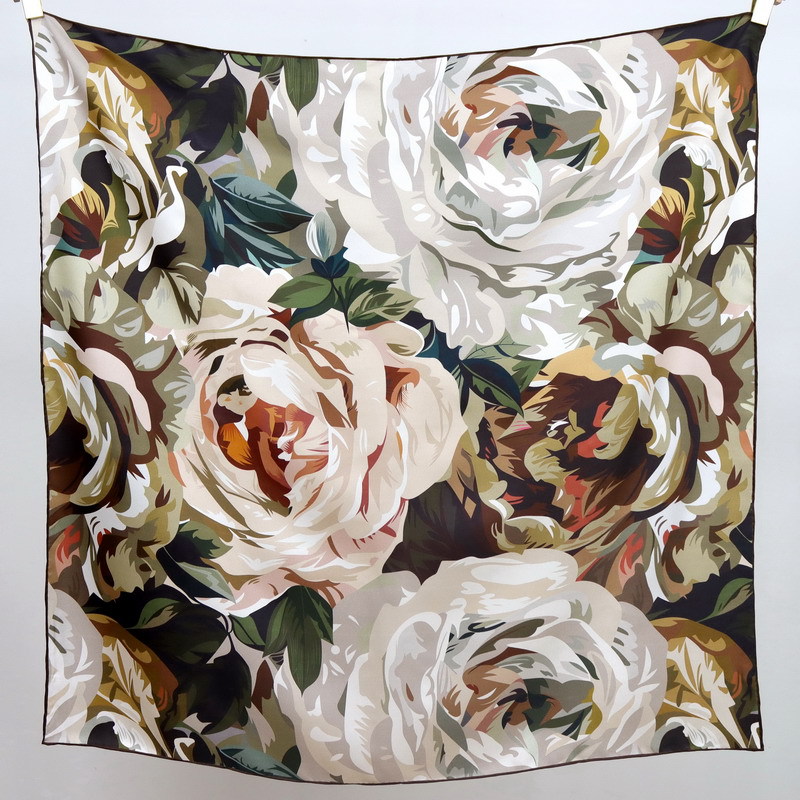 Maulbeerschal, 90 cm, luxuriöse Designer-Seidenschals, handgerollte Tücher, quadratische Bandanas, Hijab, Kopf- und Hals-Accessoires, Geschenk