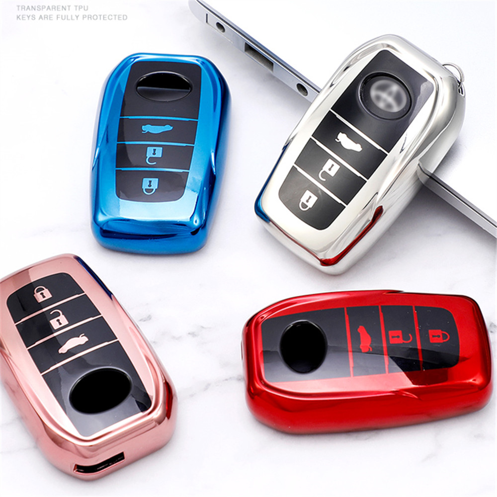 TPU สมาร์ท3/4ปุ่มฝาครอบ Shell สำหรับ Toyota Avalon CHR C-HR Camry Corolla Prius Prado RAV4 Protector