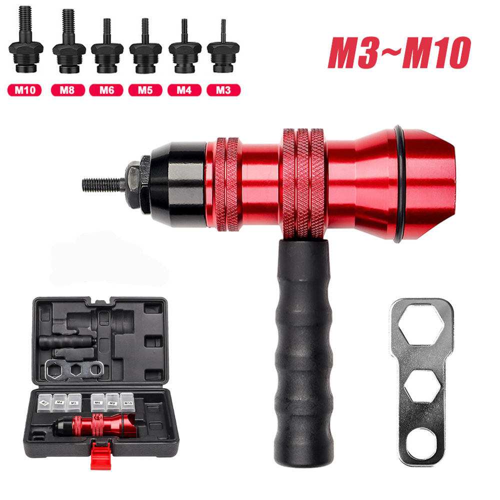 M3 M4 M5 M6 M8 M10 ไฟฟ้าrivet nut gunอะแดปเตอร์,ใส่nutโลดโผนเครื่องมือ,กล่องเครื่องมือ,คุณภาพสูงRivet Nut NailerสำหรับHome