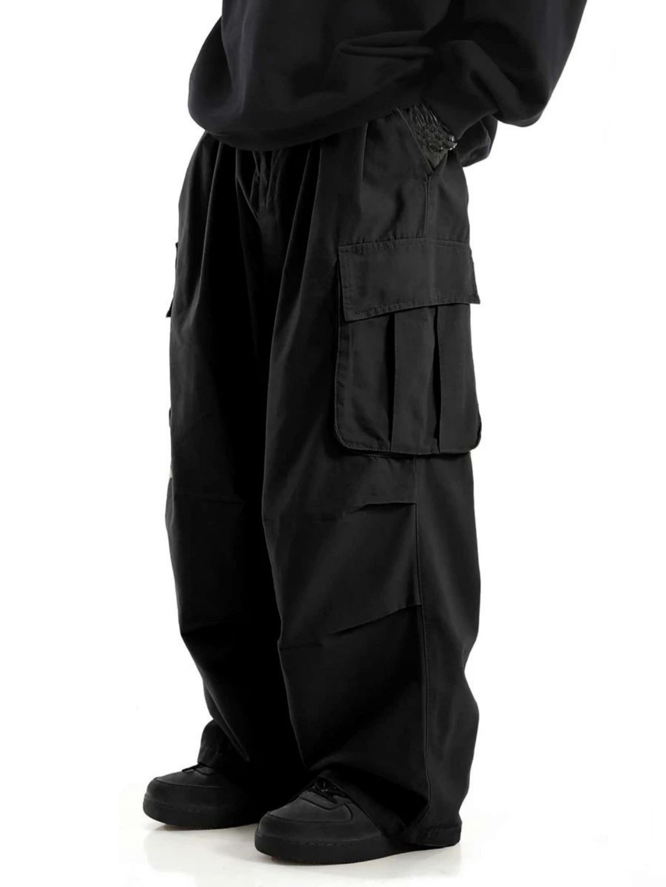 Pantaloni Cargo da Lavoro a Gamba Larga per Uomo Taglie Forti, Stile Streetwear Trendy
