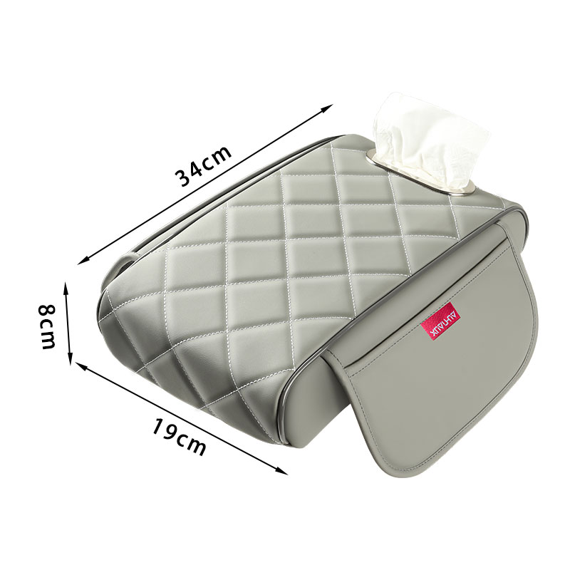 มัลติฟังก์ชั่นด้านข้างกล่องกระดาษเพิ่มความสูงรถ Central เบาะรองนั่ง Universal Armrest COVER อุปกรณ์เสริมหนัง