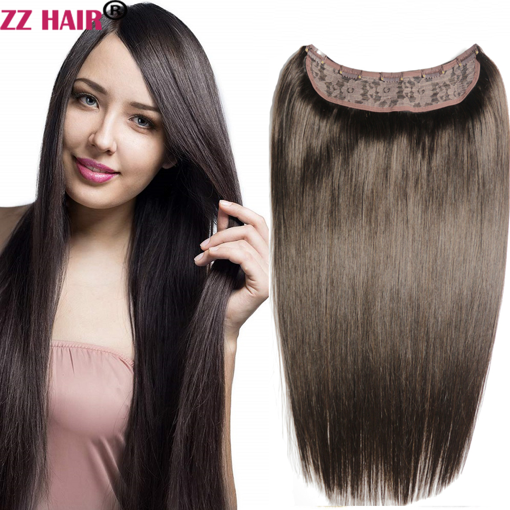 ZZHAIR 100% бразильские человеческие волосы Remy, набор U-образных шт., 16–24 дюйма, 120–160 г, заколки в цельном натуральном прямом стиле