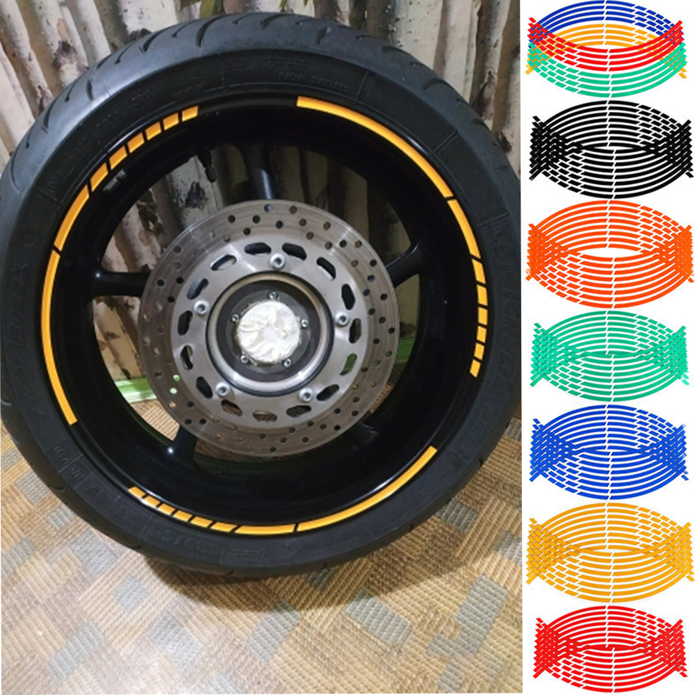 16 sztuk 17 "18" paski naklejki na koła motocykla samochód odblaskowa taśma na felgi motocykl rower Auto naklejki uniwersalne
