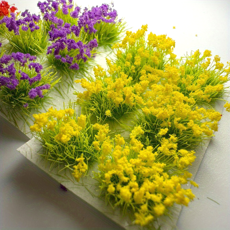6 pçs/caixa modelo mini clusters de flores para micro paisagem, clusters de flores de simulação, ornamentos de modelo arquitetônico diy