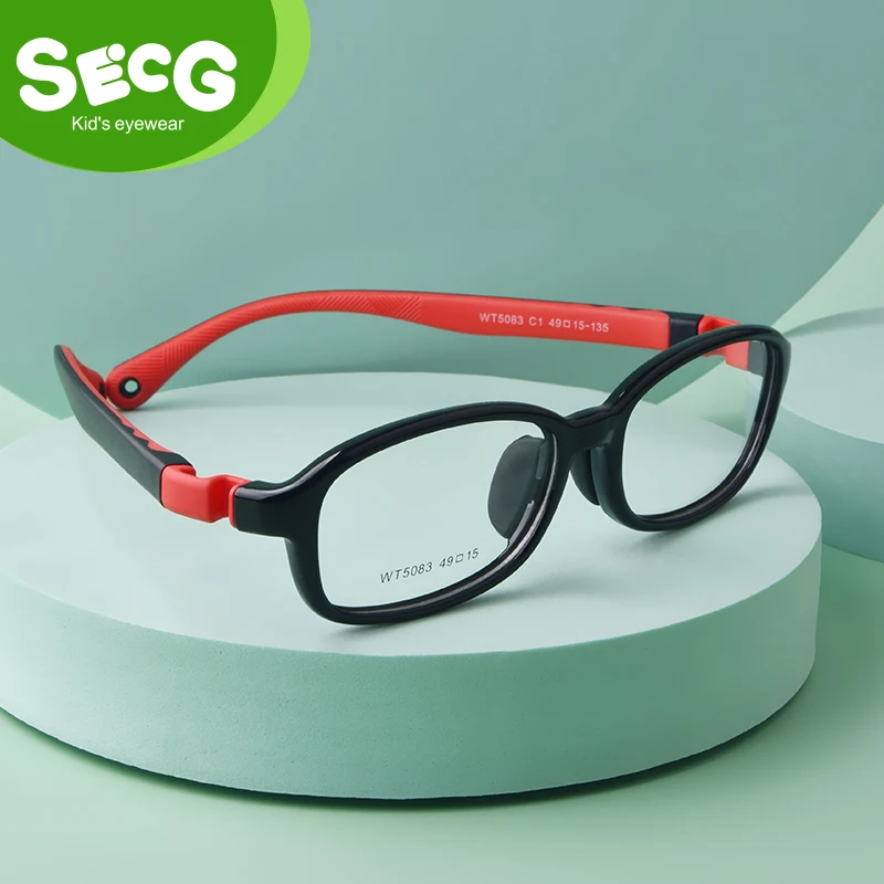 SECG Children Myopia Glasses Frame Boys And Girls Farsightedness Amblyopia Strabismus Primary School Children Silicone Glasses