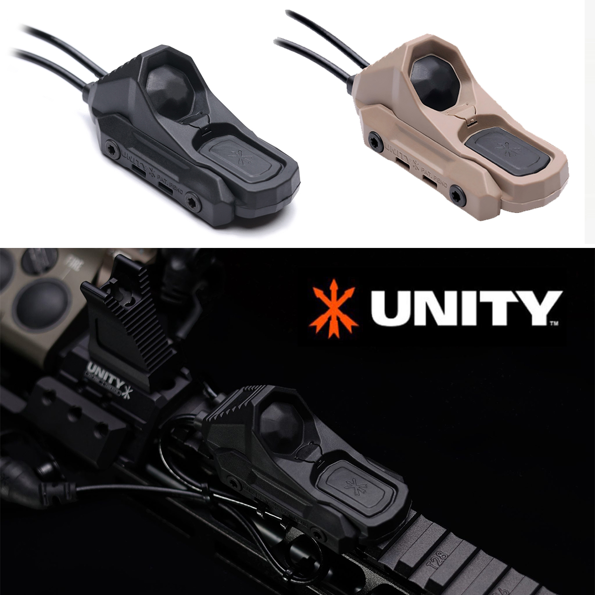 Тактический выносной переключатель UNITY AXON с двойной функцией для фонарей SureFire M300 M600, PEQ, NGAL 2.5, 3.5, Crane