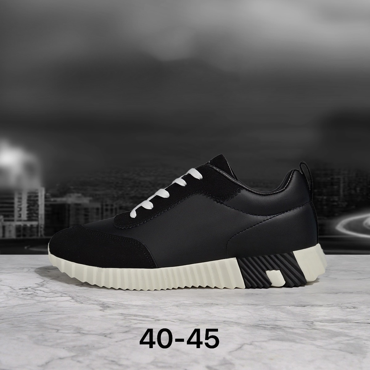 Scarpe da ginnastica da uomo Merk H Designer, sneakers casual in pelle e mesh con lacci, scarpe sportive da corsa