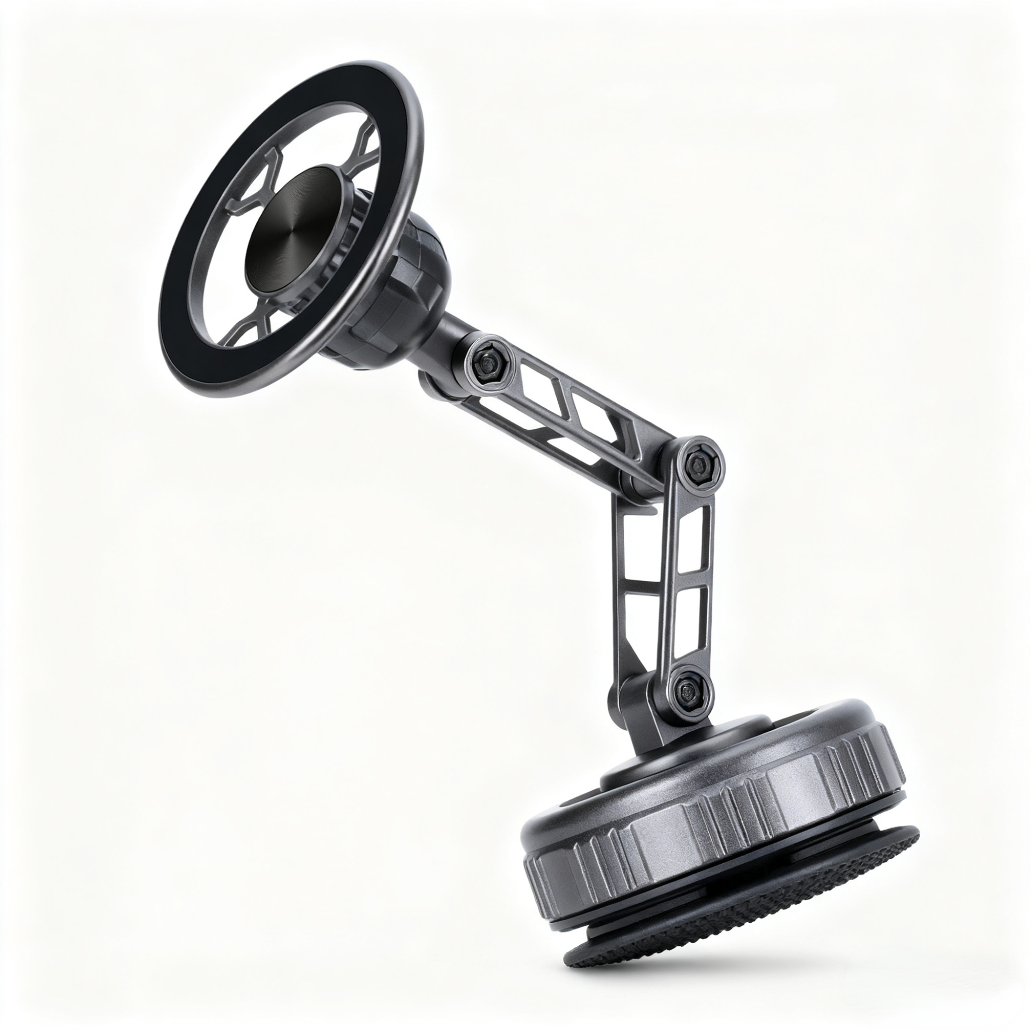 Pliable à trois axes 360 °   Support de téléphone magnétique pour voiture, bras mécanique rotatif, support universel pour téléphone de Navigation sous vide