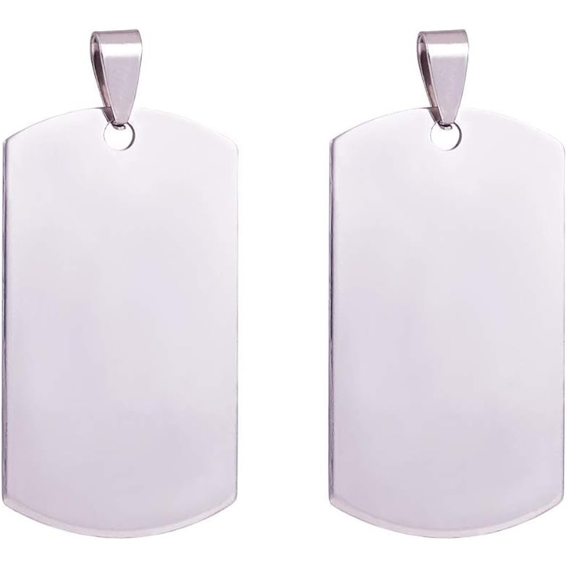 Aço inoxidável Stamping Blanks para Fazer Jóias, Dog Tag Pingentes com Snaps, Pet ID Name Tags, Artesanato, 1.6x1 ", 20Pcs