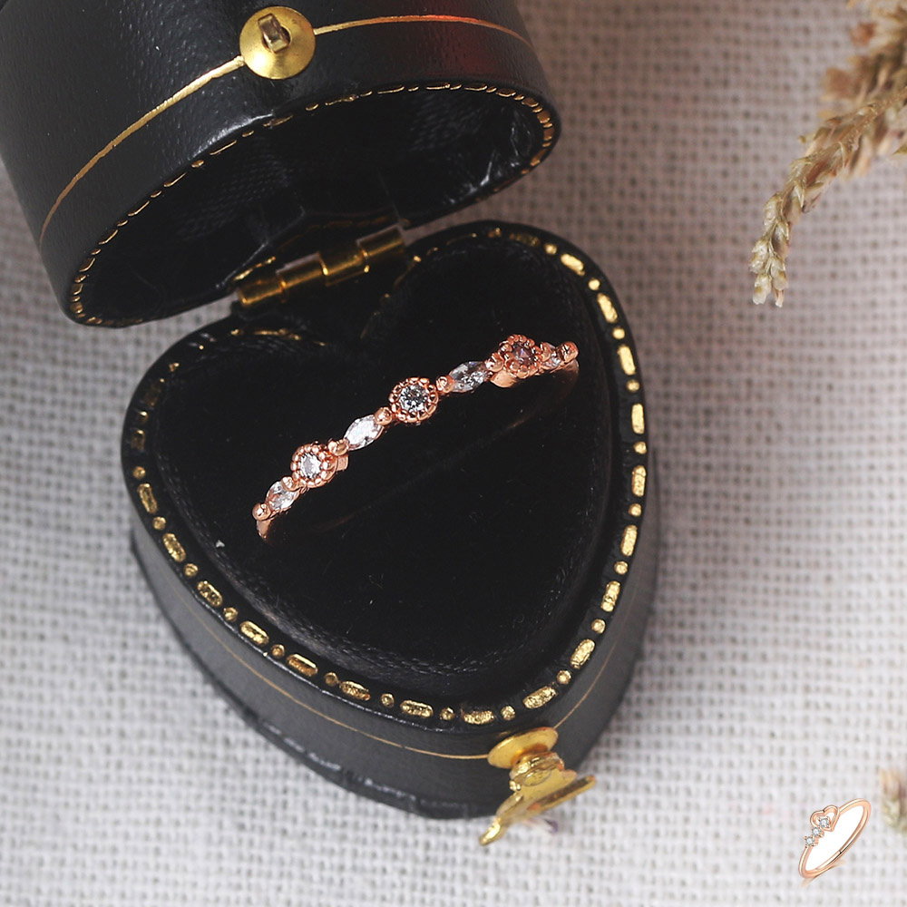 Zhouyang anéis para as mulheres simples e elegante geometria mini zircão rosa cor de ouro fino dedo anel presente moda jóias r146