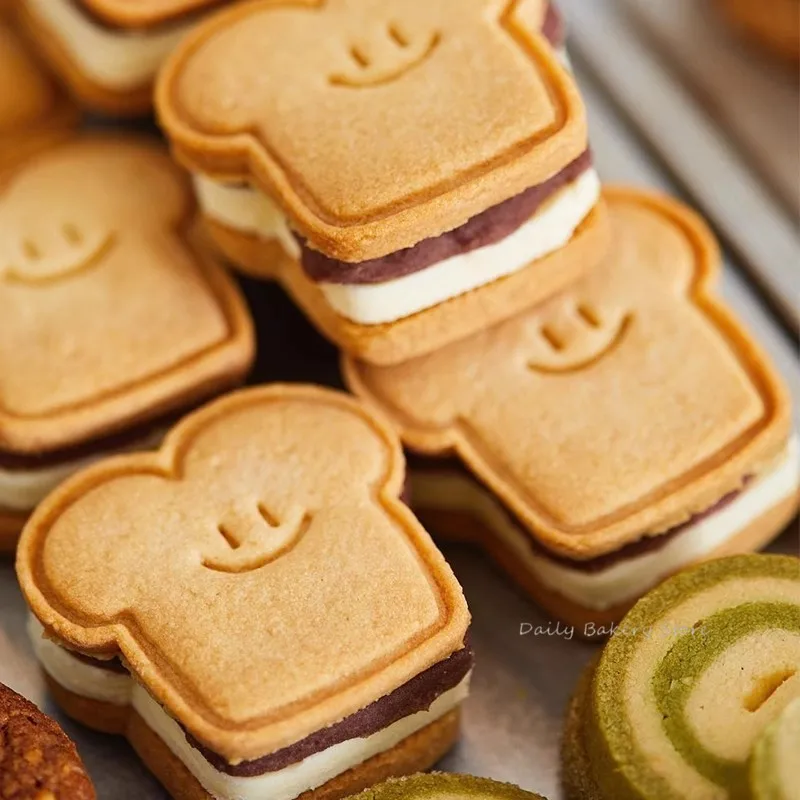 Molde de biscoito torrado com rosto sorridente, desenho animado, urso, gato, peixe, molde de corte de biscoito, fondant, carimbo de bolo, cortador de biscoitos, ferramenta de cozimento de pastelaria