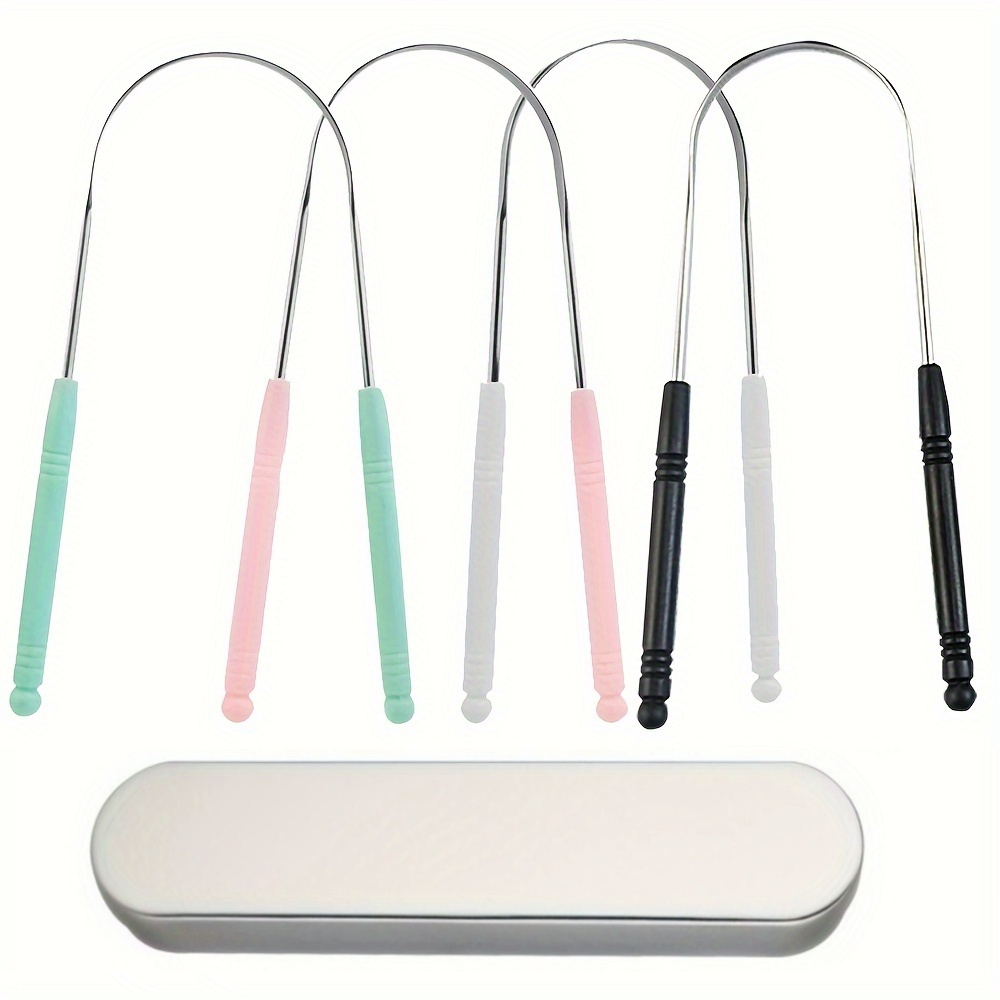 Rascador de lengua de acero inoxidable, limpiador de lengua Oral, cepillo de dientes, higiene bucal, raspador de Tounge de alta calidad, 1 Uds.