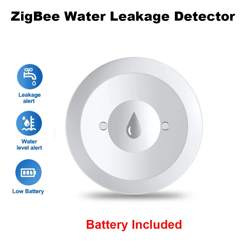Zigbee Water Sensor เครื่องตรวจจับน้ําท่วม App การตรวจสอบระยะไกลสําหรับห้องครัว/ห้องน้ําสนับสนุน Home Assistant Zigbee2mqtt