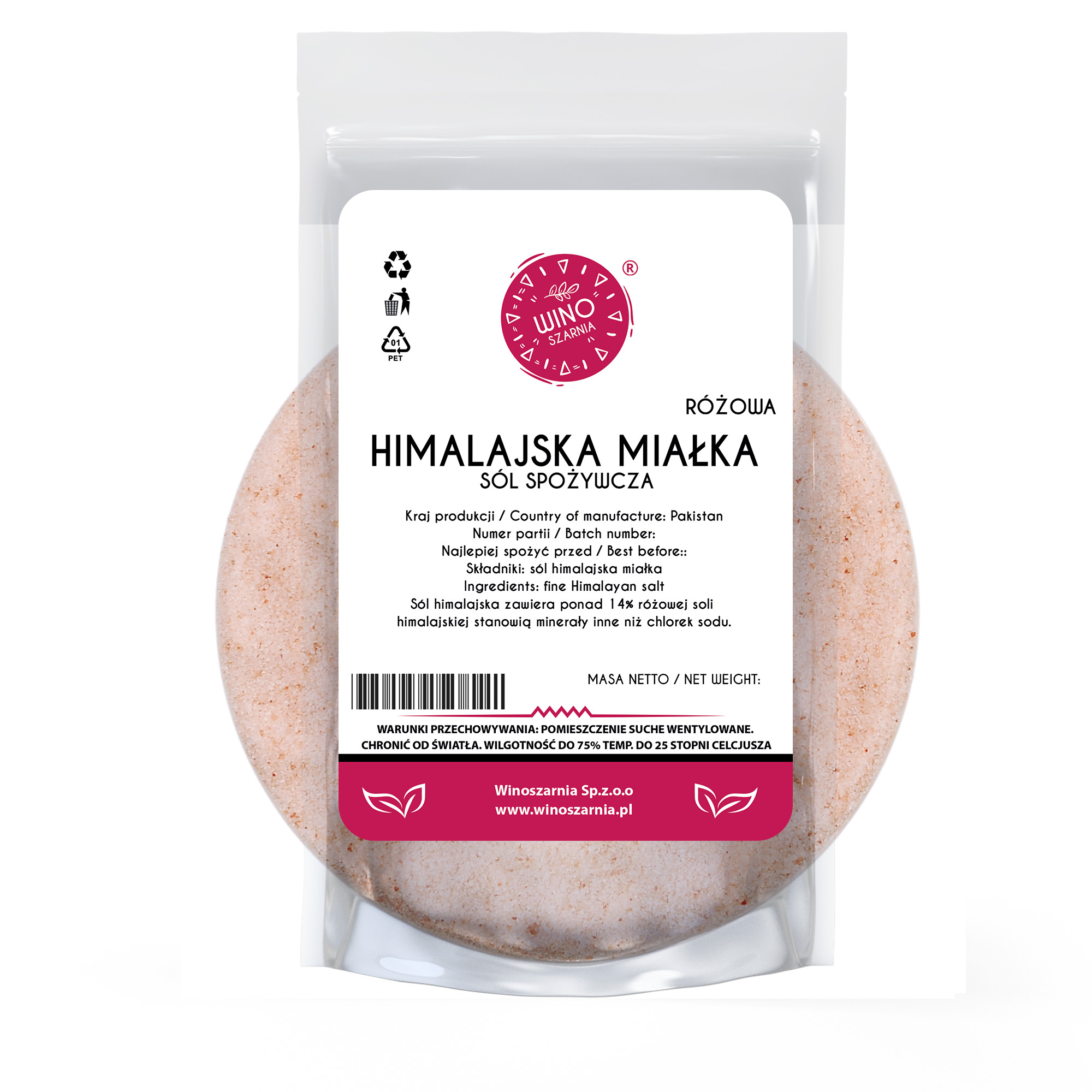 Sal del Himalaya Fina Rosa - 1 kg