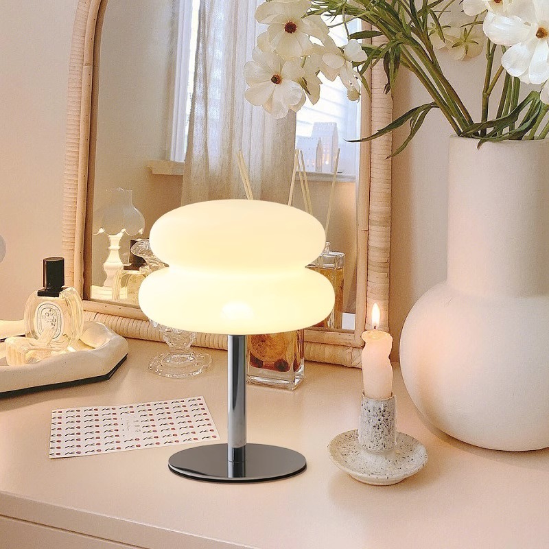 Macaron led candeeiro de mesa tricromático escurecimento proteção para os olhos luz da noite para o quarto decoração cabeceira sala estar atmosfera iluminação