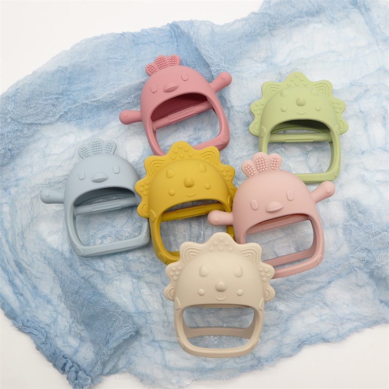 Novo design mordedores de silicone macio para bebê recém-nascido treinamento aperto brinquedo do bebê pingente mascar dentição para acessórios do bebê brinquedos