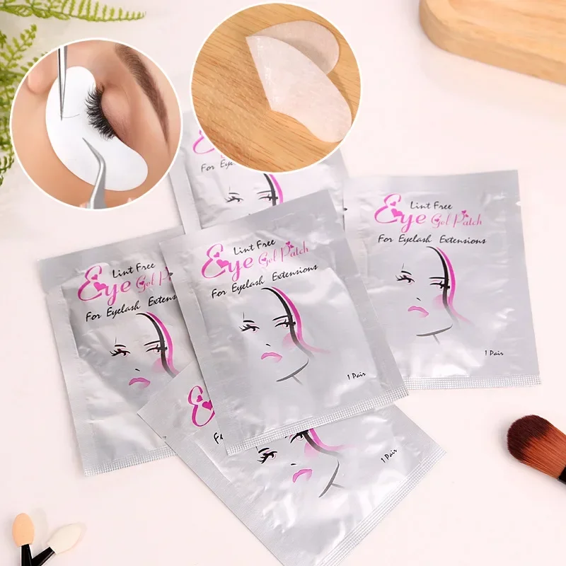 50 Paar Wimpernpads, Gel-Patches, Wimpernverlängerungs-Unter-Augen-Patches, Papiersticker für die Anwendung von Wimpernverlängerungen, Make-up-Tools