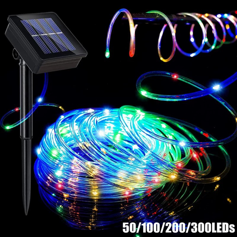5/10/20M Girlande Solar Rohr Seil Lichterketten LED Outdoor Garten Solar Girlande Lampe für Hochzeit party Hof Camping Dekoration