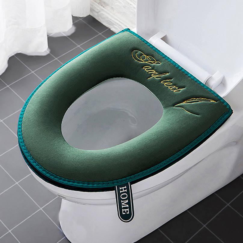 ユニバーサル便座カバー冬暖かいソフトトイレマット浴室洗える取り外し可能なジッパーフリップ蓋ハンドル付き防水家庭用
