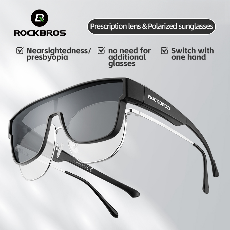 ROCKBROS gafas de ciclismo polarizadas ligeras UV400 protección solar miopía gafas de sol de doble uso hombres mujeres MTB gafas para bicicleta de carretera