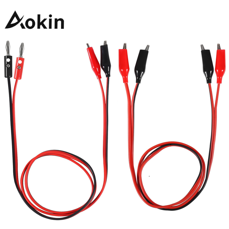 Aokin 1Mワニ口クリップ - バナナプラグテストケーブルリードコネクターデュアルテスタープローブワニ口クリップ（マルチメーター測定ツール用）
