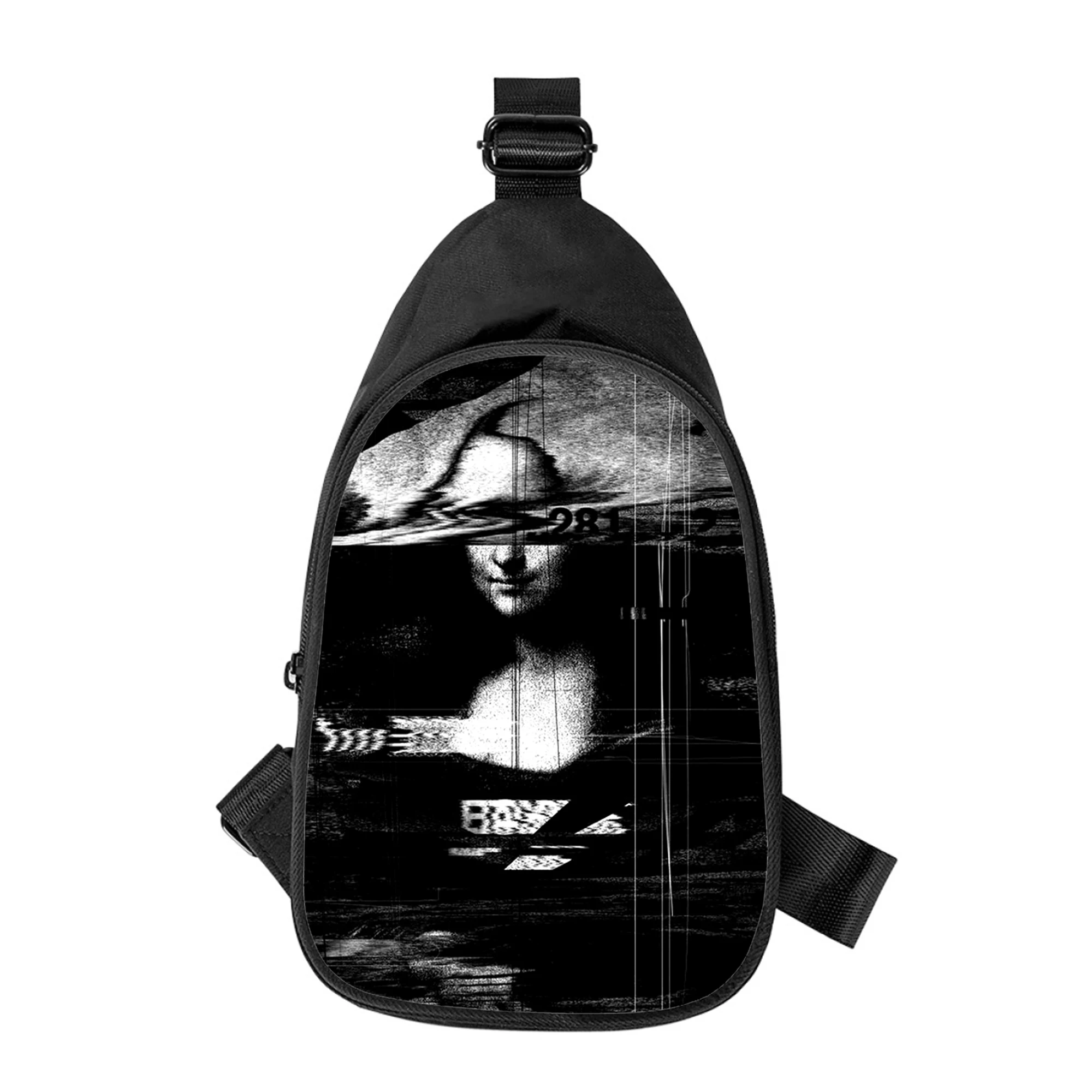 Mona Lisa art 3D Print New Men Cross Chest Bag Diagonally Women Shoulder Bag Husband School Waist Pack Male chest pack