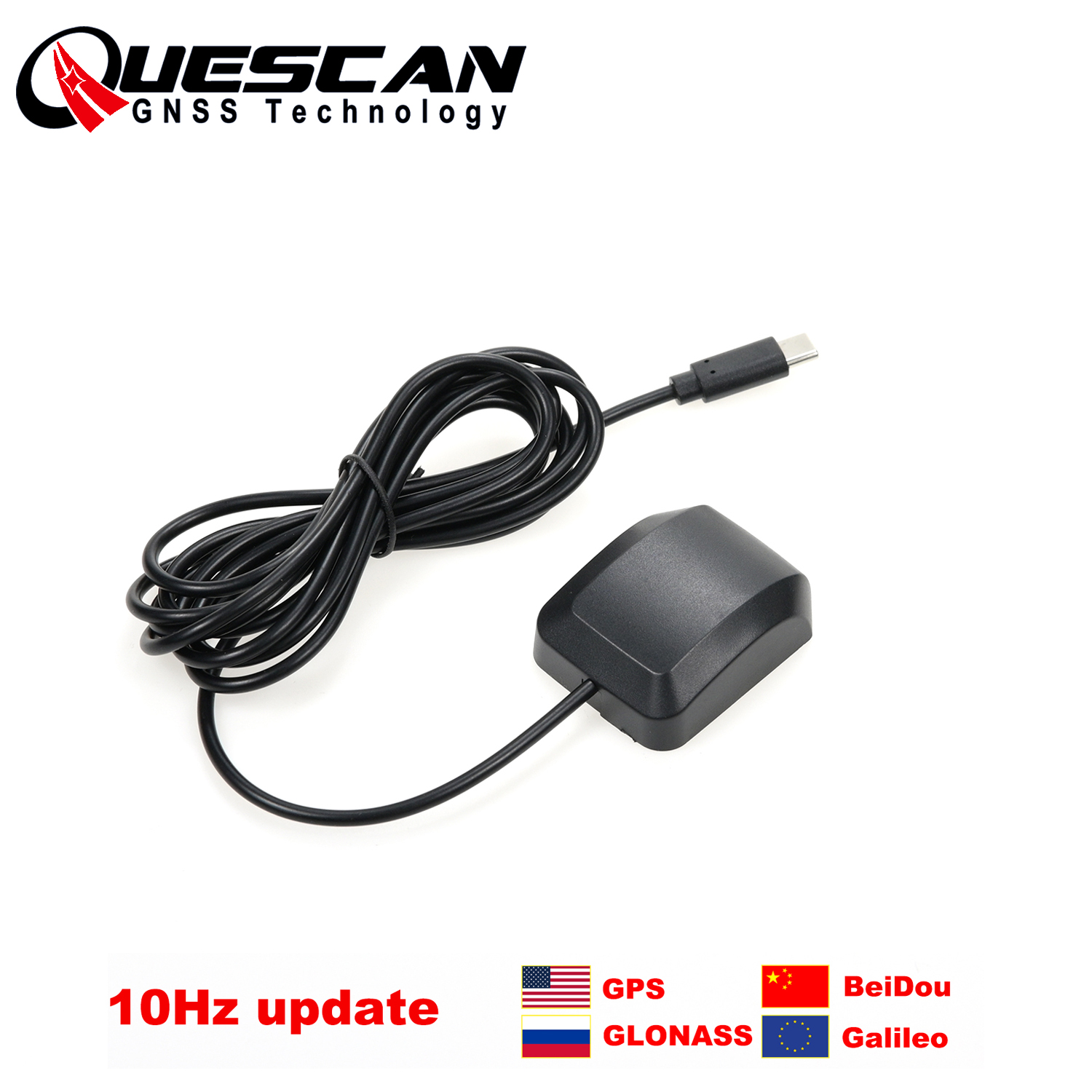 QUESCAN Windows Android USB Typ C Odbiornik GPS 10Hz GPS GLONASS Galileo BeiDou Typ C Moduł anteny GNSS NMEA UBX-M8030-KT