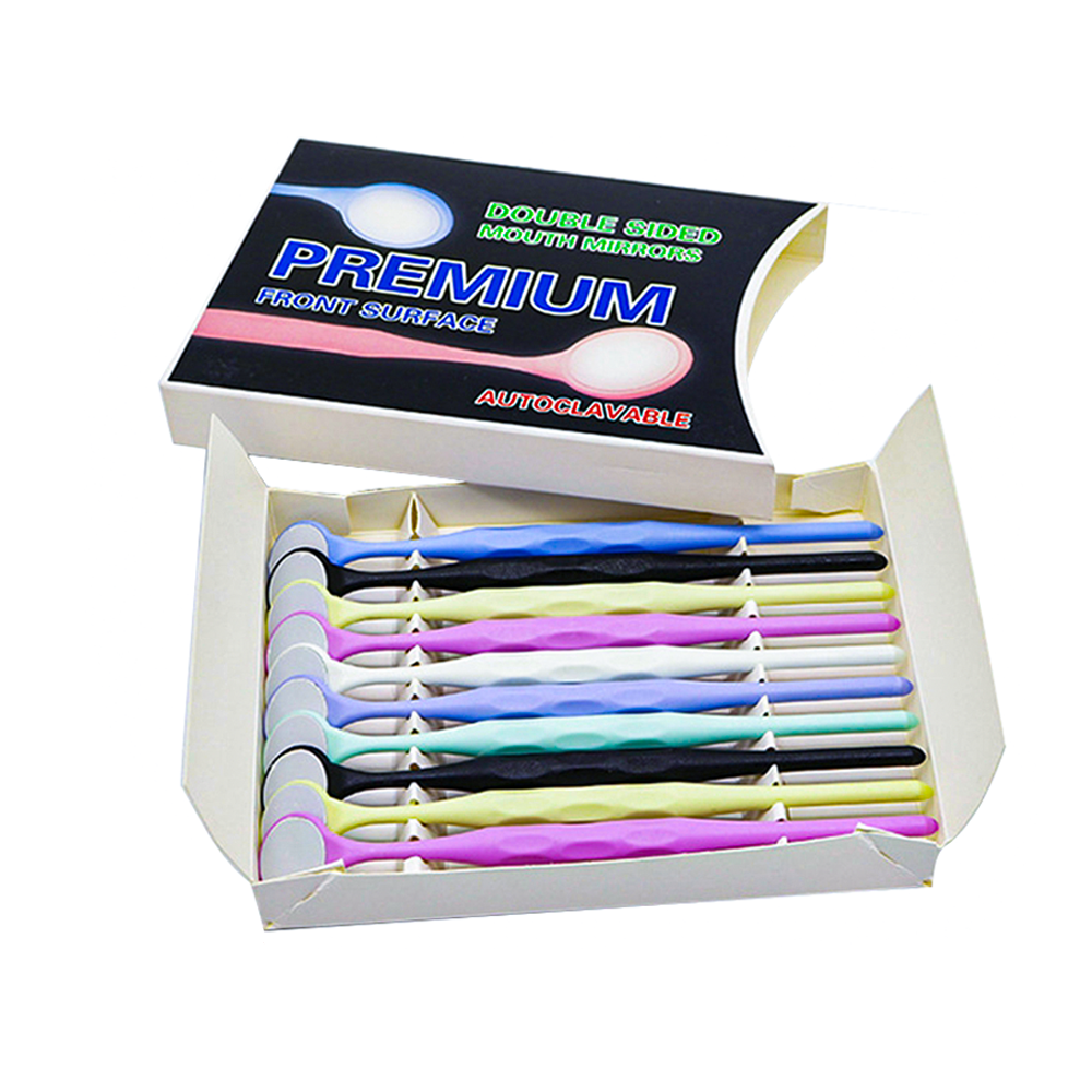 10 sztuk/pudło Dental dwustronne lusterka do ust autoklawowalne Premium przednia powierzchnia egzamin reflektor lusterko ustne materiały stomatologiczne