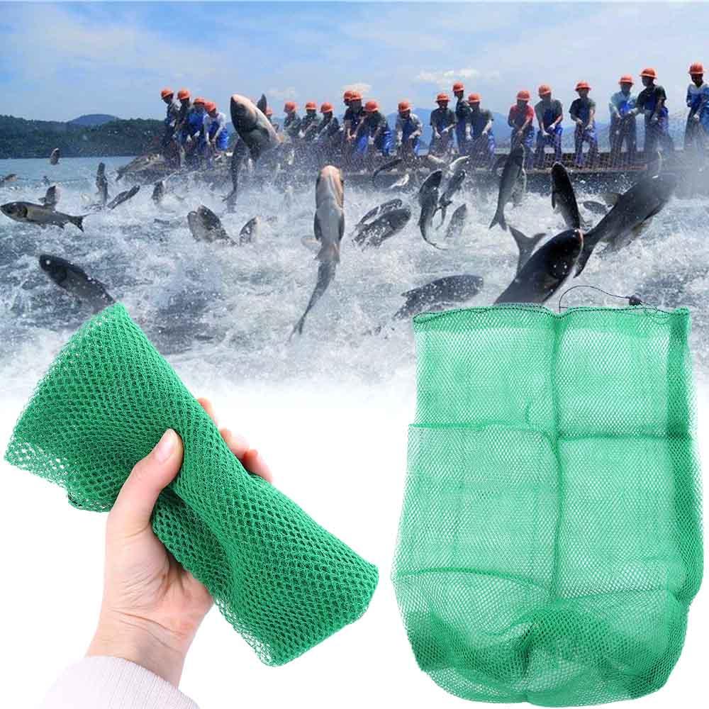 Borsa a rete Borsa a rete in nylon di plastica Borsa a rete Attrezzatura da pesca pieghevole Attrezzatura da pesca Ispessimento Reti a griglia piccola Borsa per reti per pesci vivi