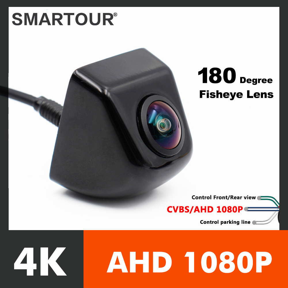 กล้องมองหลังรถยนต์ SMARTOUR AHD/CVBS 1080P ระบบมองกลางคืน สีดำ ตัวกล้องโลหะ เลนส์ฟิชอาย พร้อมสาย 4 พิน