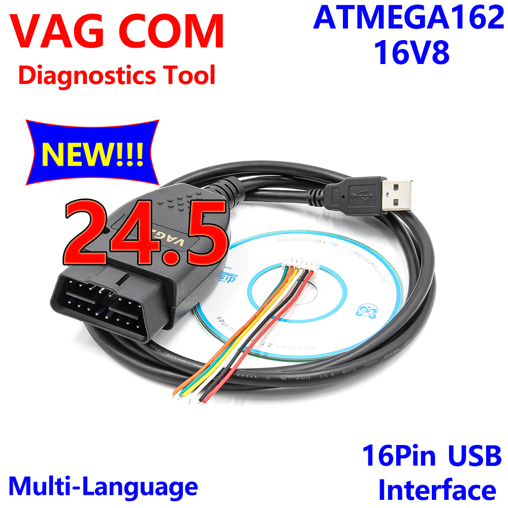 2024 сканер 25,3 VAGCOM 162 OBD2 USB-интерфейс VAG COM для VW AUDI для Skoda для Seat ATMEGA162 + 16V8 obd2 диагностические инструменты