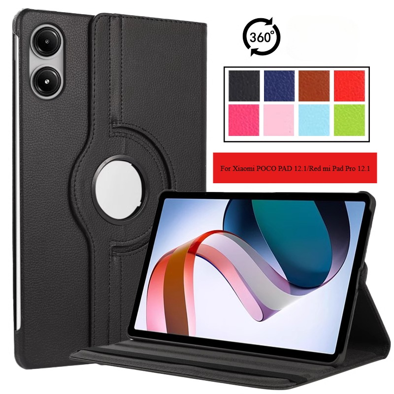 Voor Xiaomi Redmi Pad Pro 2024 360 Graden Roterende Case Funda RedMi Pad 2 Pro 12.1 2025 Tablet Auto Sleep Cover POCO Pad 12.1 case