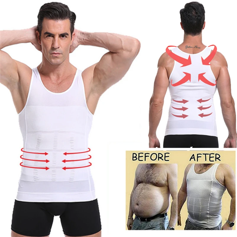 Männer Abnehmen Körper Shapewear Korsett Weste Hemd Kompression Bauch Bauch Bauch Kontrolle Schlanke Taille Cincher Unterwäsche Sport Weste