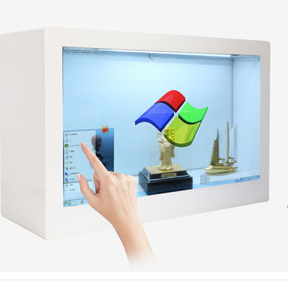 Pantalla Publicitaria de Alto Brillo, Pantalla Transparente 3D, Gabinete de Exhibición, Pantalla Táctil HD 4K, Pantallas Publicitarias 3D