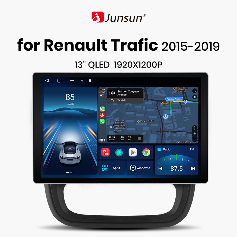Junsun X7 MAX 13.1 "2K bezprzewodowy CarPlay Android Radio samochodowe dla Renault Trafic 2015-2019 multimedialne autoradio