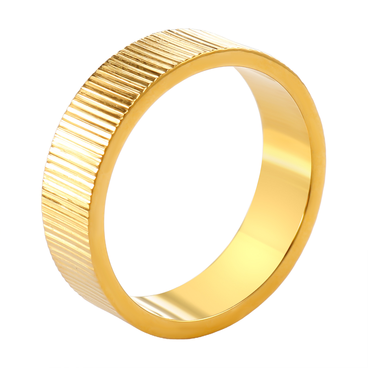Jinhui-anéis de aço inoxidável para mulheres, anel de texturas brilhantes, anel largo e impermeável elegante e personalizado, joias de alta qualidade