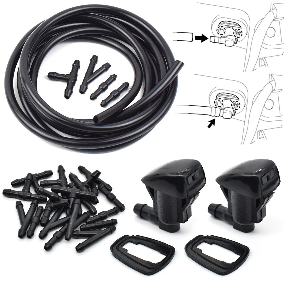 2X Zestaw dysz spryskiwacza przedniej szyby do Jeep Grand Cherokee Chevy Malibu Pontiac Dodge Durango Grand Caravan Nitro