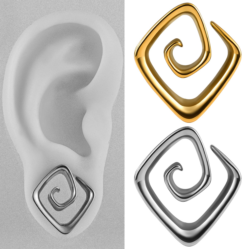 Vankula 2PCS Neue Spirale Einfache Sattel Plugs Sattel Kleiderbügel für Gestreckt Lobe Ohr Tunnel Messgeräte Plugs Piercing Körper schmuck