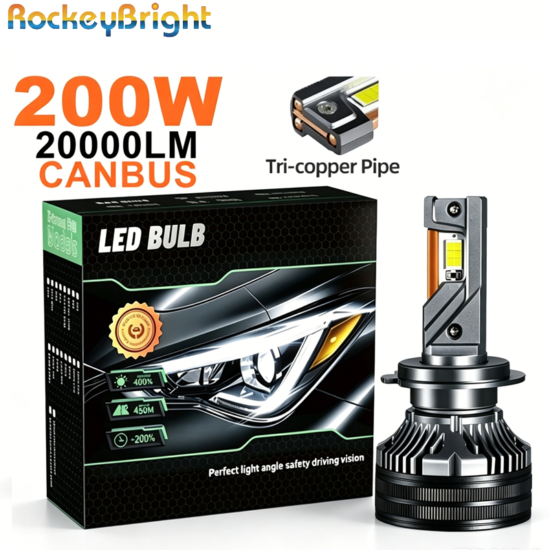 K8 Pro 200W H7 LED Bulb for Car Headlight Kit Fog Light H7 H11 H1 9005 H4 Canbus Turbo Led Light LED Lamp