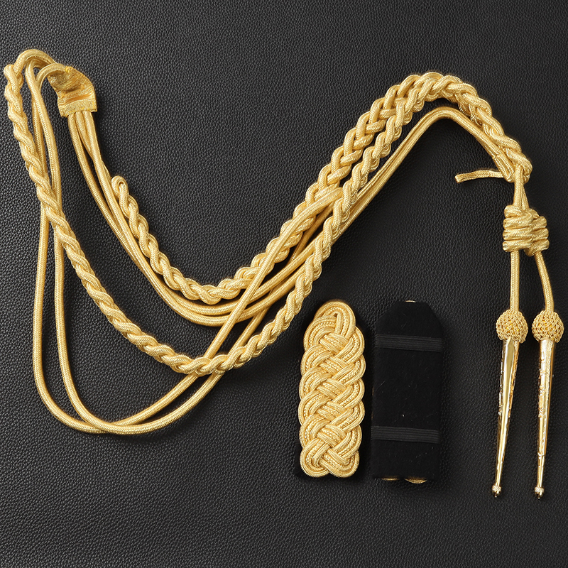 Pita Emas untuk Seragam Militer, Epaulet untuk Cosplay dan Aiguillette Kostum
