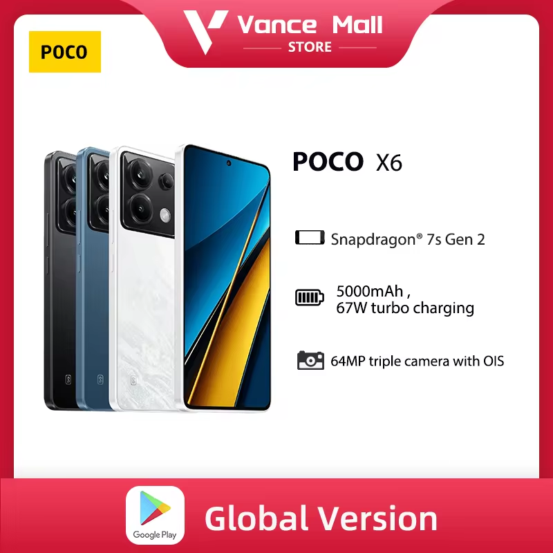 POCO X6 5G versión Global, teléfonos inteligentes, NFC, Snapdragon®Triple Cámara 7s Gen 2, 120Hz, 64MP, carga de 67W, 5100mAh