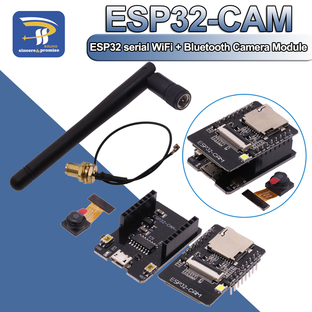 ESP32-CAM WiFi Tech 2.4G Antenne ESP32S à WiFi Carte de Développement ESP32-CAM-MB 5V Bluetooth Avec OV2640 Caméra Tech DIY