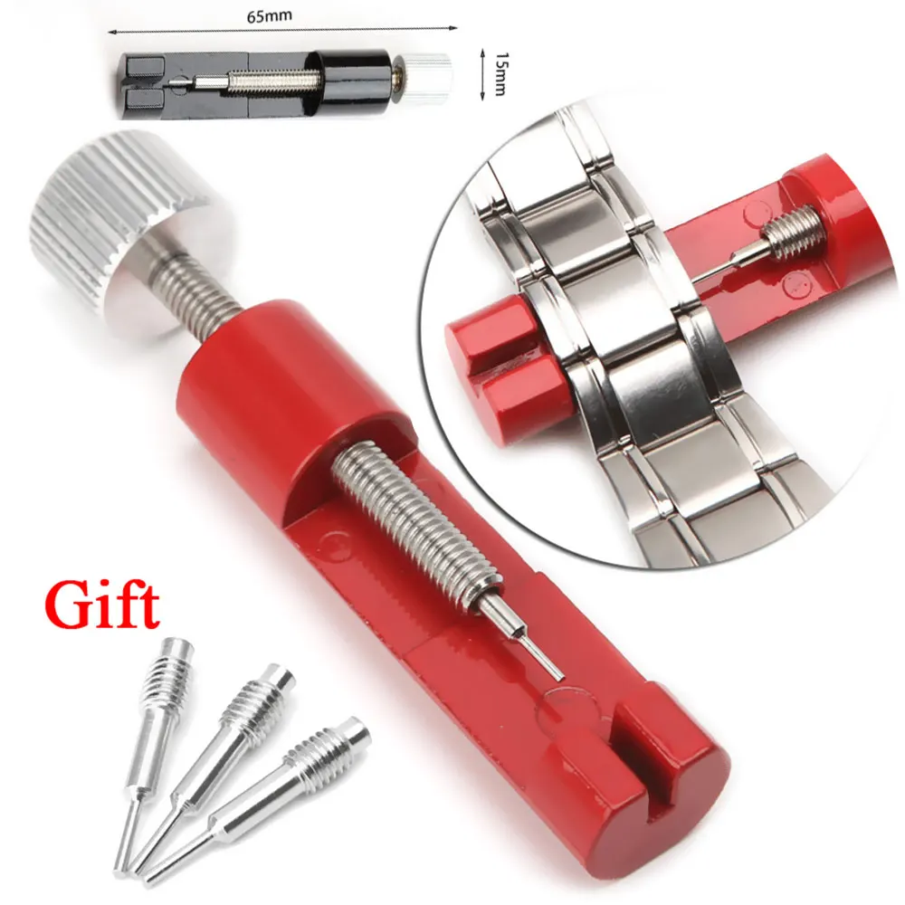Ferramentas de pulseira de relógio de metal, kits de reparo de pulseira de relógio com abridor de pino de relógio, ferramenta de ajuste de cinto de aço, acessórios de relógio