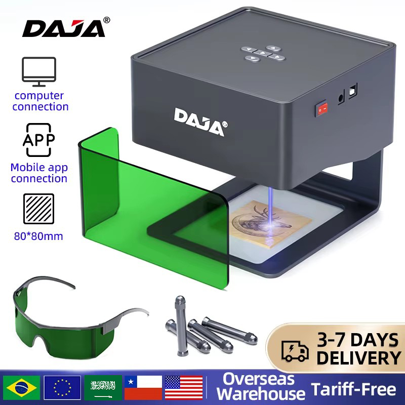 DAJA DJ6 лазерный гравер мини портативный Bluetooth DIY гравировальный станок гравировка отметка дерево окрашенный металл акрил стекло кожа