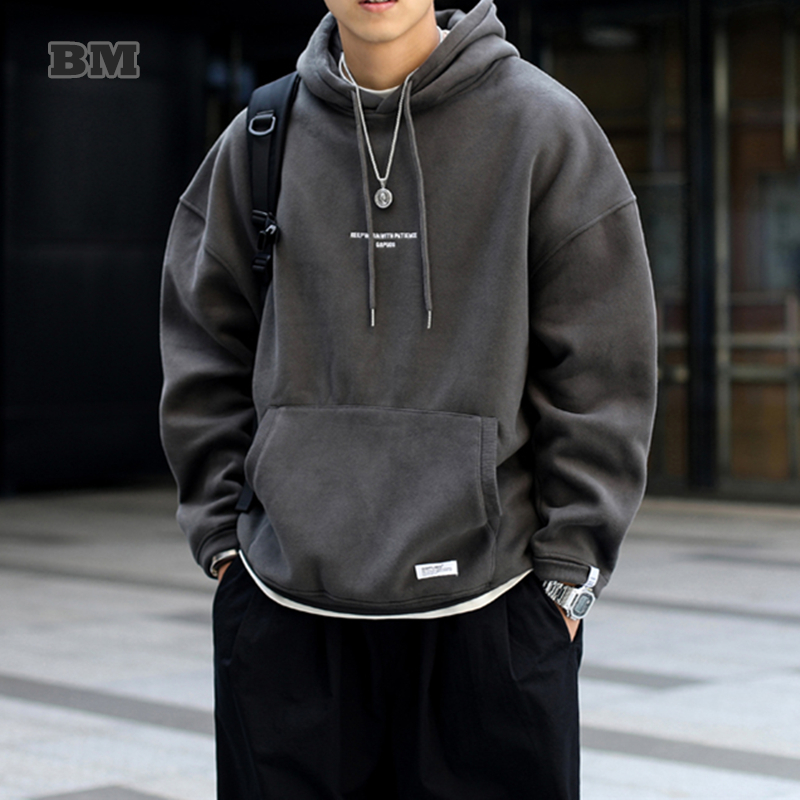 Nhật Bản Dạo Phố Cao Cấp Hip Hop Mỏng Áo Khoác Nỉ Hoodie Nam Quần Áo Bông Tai Kẹp Cổ Áo Hàn Quốc Cặp Đôi Áo Thun Cổ Nam